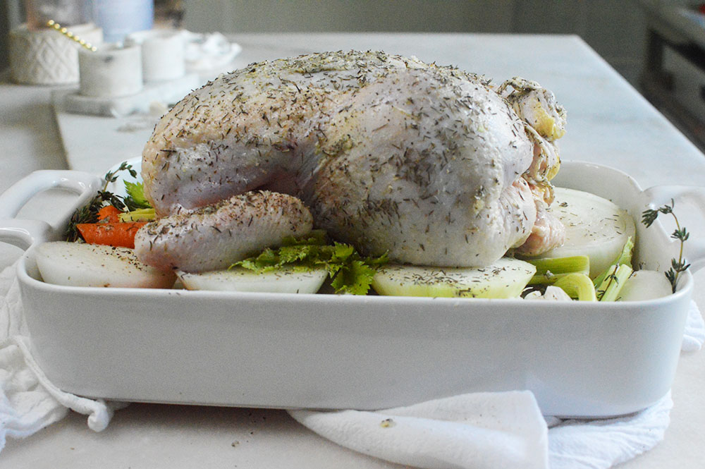 roasting a chicken